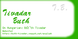 tivadar buth business card